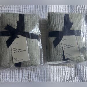 West Elm Sage Green Quilted Sham Pair